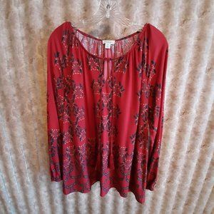 EUC Sundance red printed tunic blouse size…